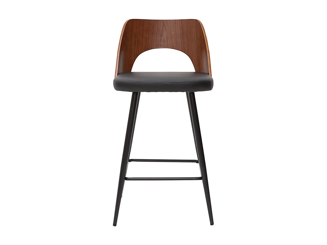 Set de 2 taburetes de cocina de diseño negro y nogal 66,5 cm FALCOM