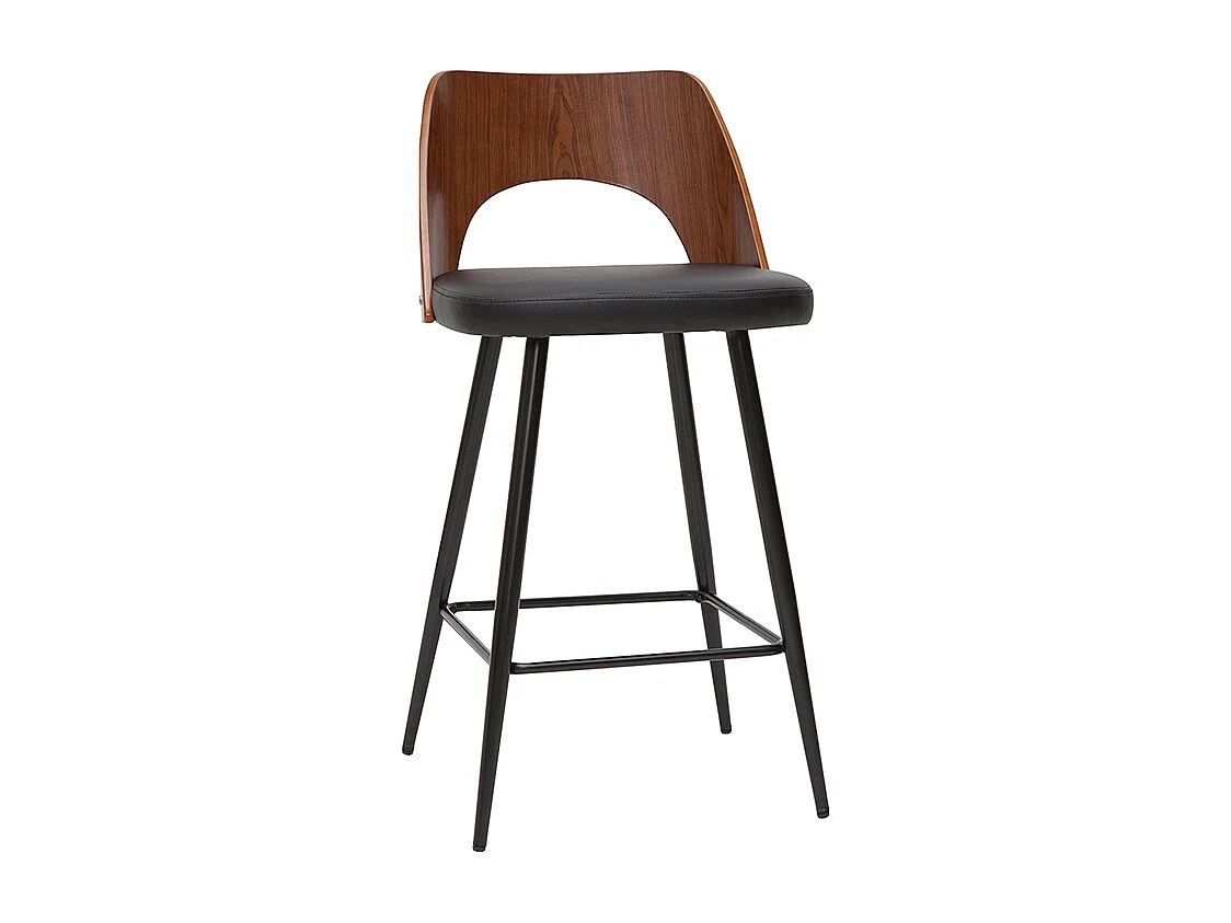 Set de 2 taburetes de cocina de diseño negro y nogal 66,5 cm FALCOM