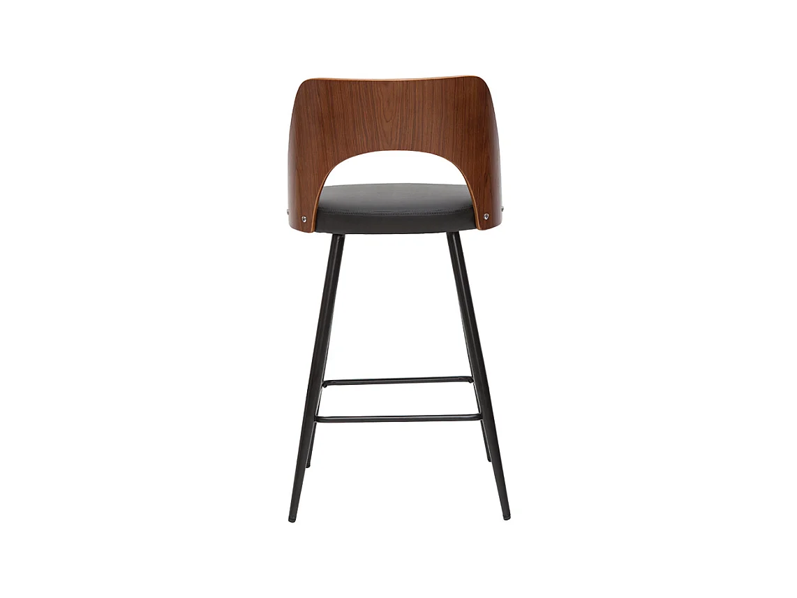 Design-Barhocker in Schwarz und Walnuss H66,5 cm (2er Set) FALCOM