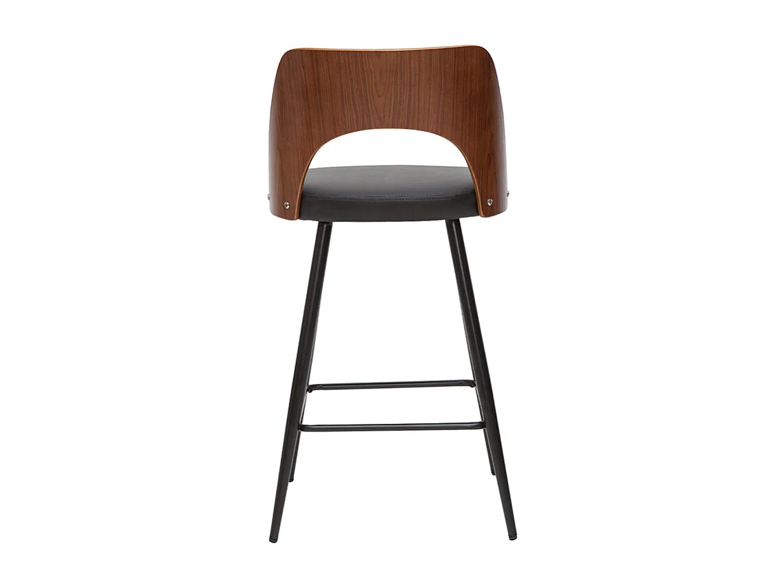 Set de 2 taburetes de cocina de diseño negro y nogal 66,5 cm FALCOM