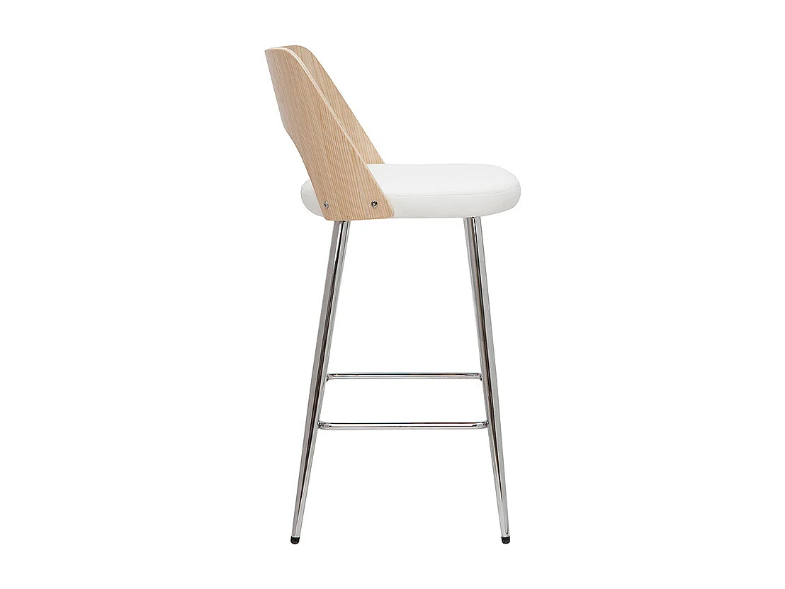 Set de 2 taburetes de cocina de diseño madera y blanco 66,5 cm FALCOM