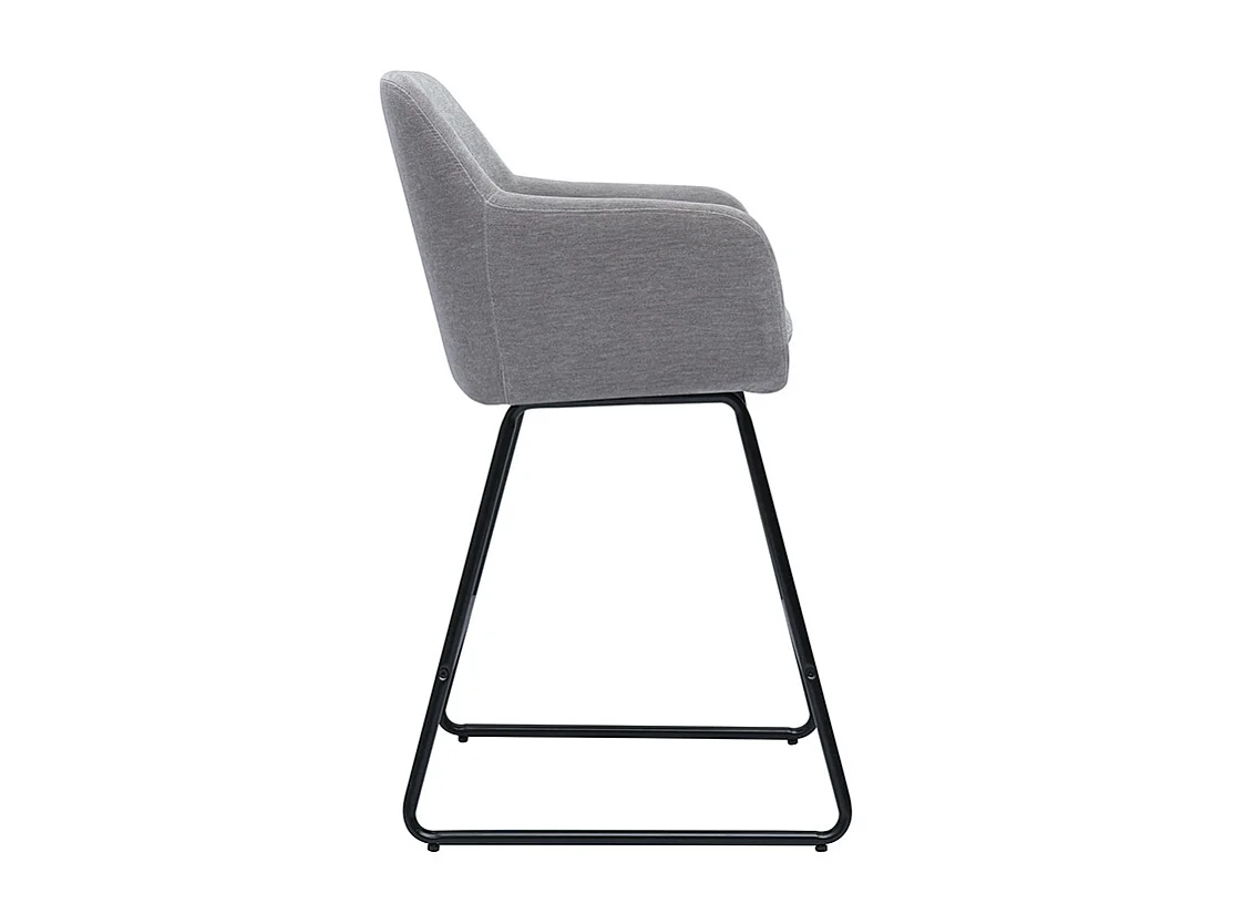 Tabourets de bar en tissu effet velours gris H65 cm (lot de 2) AMIKA