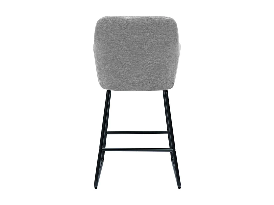 Tabourets de bar en tissu effet velours gris H65 cm (lot de 2) AMIKA
