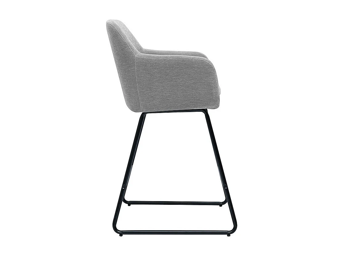 Tabourets de bar en tissu effet velours gris H65 cm (lot de 2) AMIKA