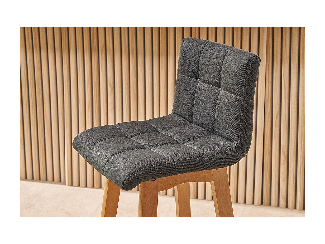 Design-Barhocker Holz und Dunkelgrau 65 cm 2 Stck. KLARIS