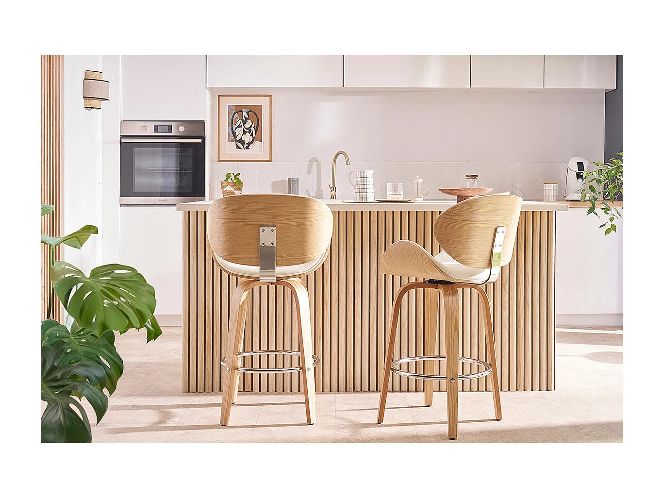 Sgabello da bar design nero e legno scuro 65 cm WALNUT