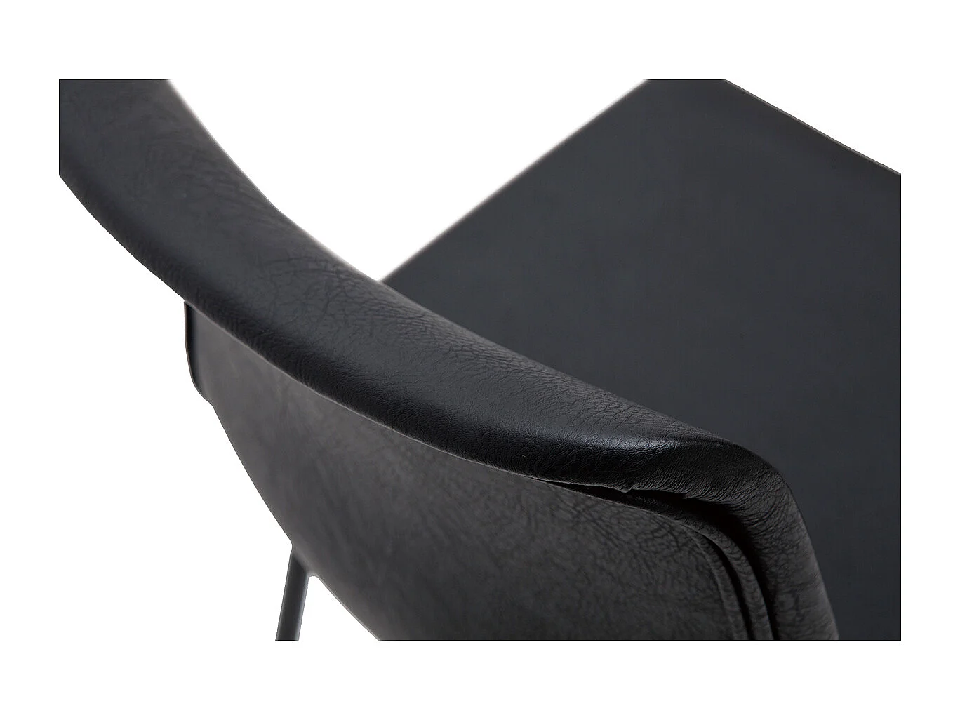 Set de 2 taburetes de cocina fijos negro envejecido y metal negro 65 cm HAROLD