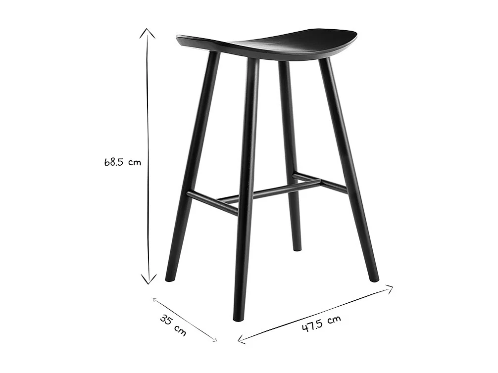 Design-Barhocker Nussbaum 65cm DEMORY