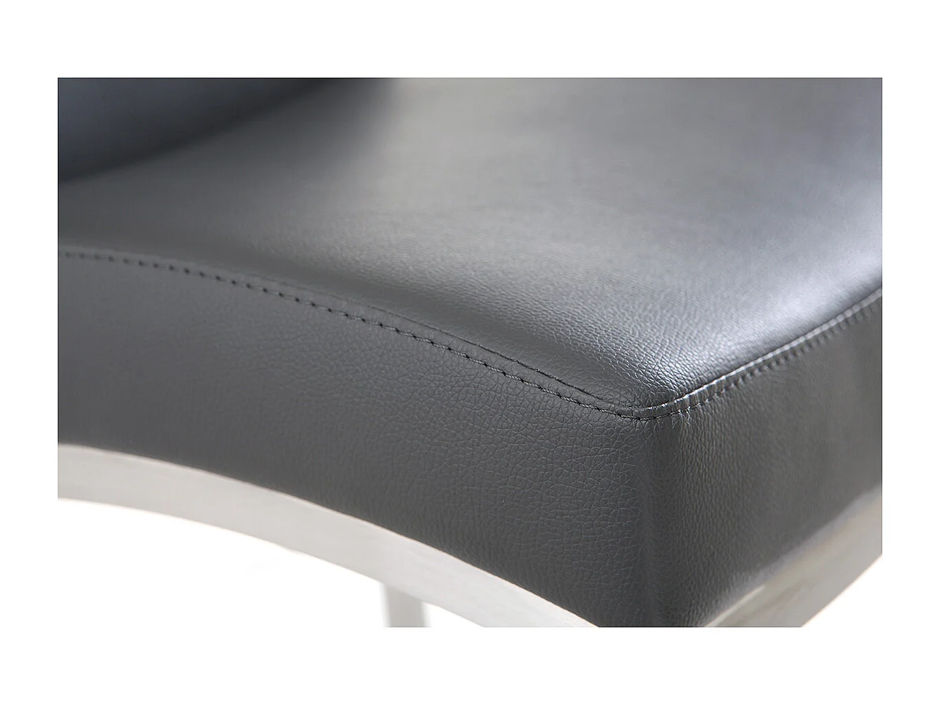 Taburete de bar aluminio cepillado PU gris oscuro 66cm  lote de dos OLLY