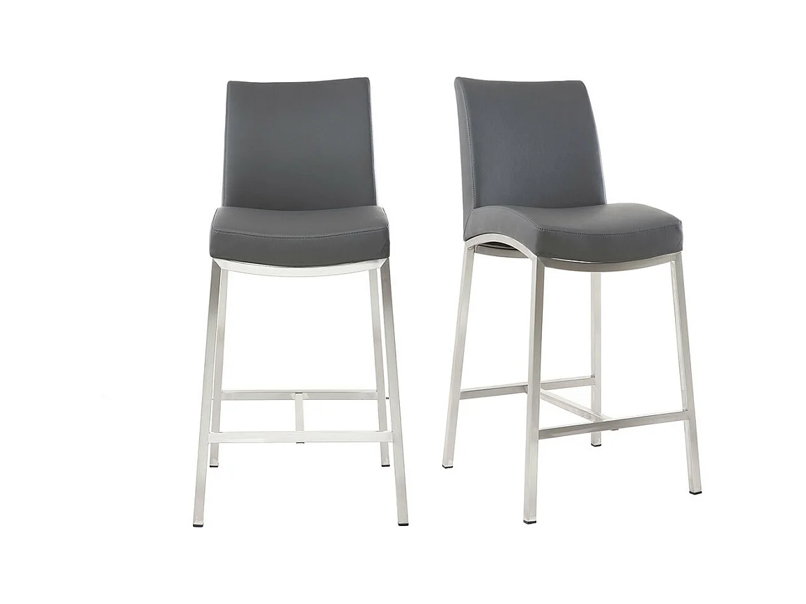 Tabourets de bar design gris foncé H70 cm (lot de 2) OLLY