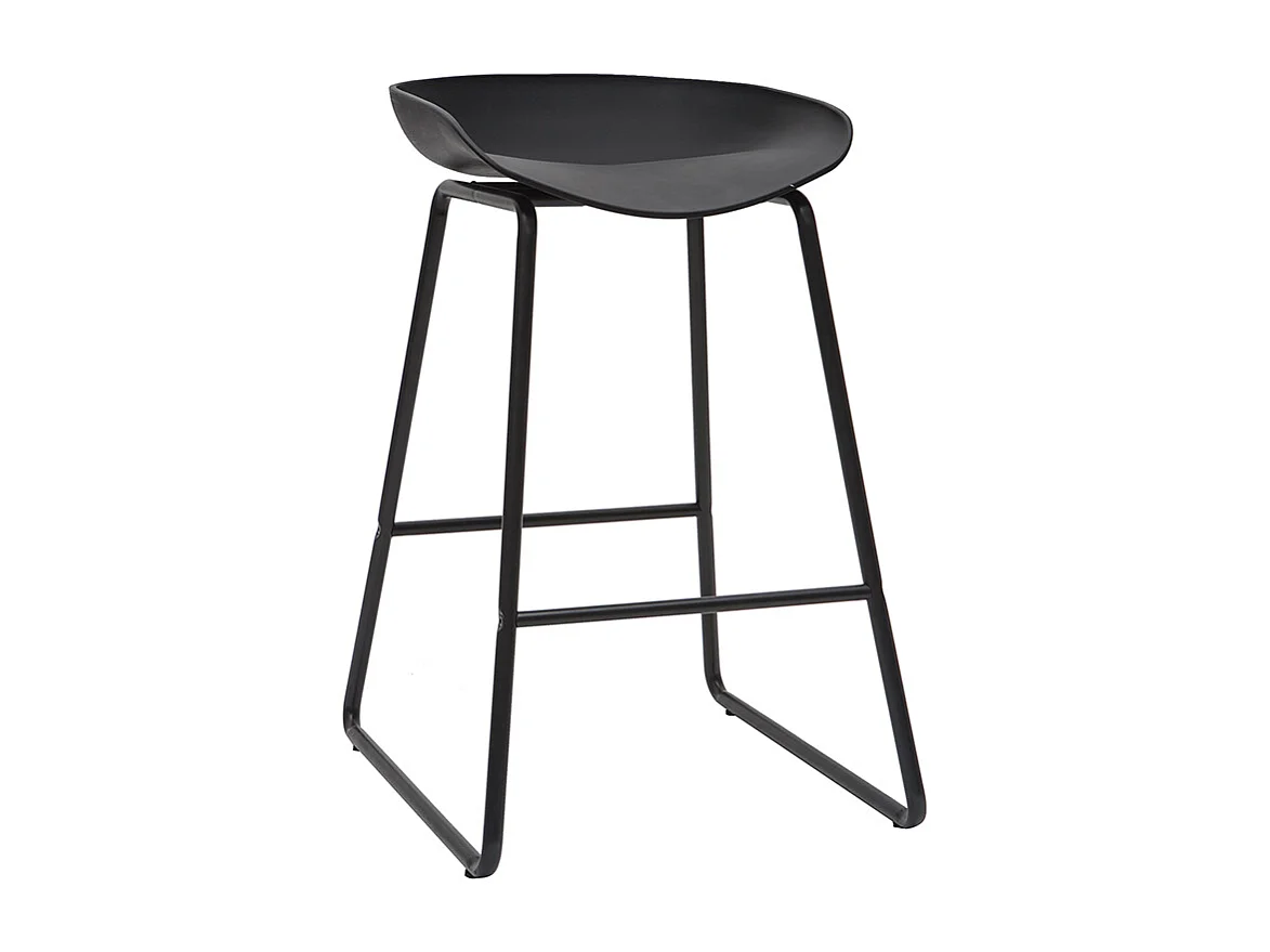 Tabourets de bar design noirs H65 cm (lot de 2) PEBBLE