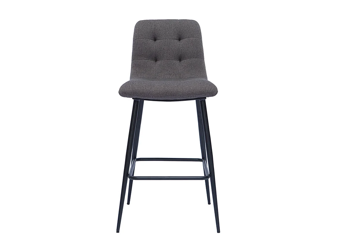 Set de 2 taburetes de cocina de diseño en tela gris y metal 65 cm de altura ESCAPE
