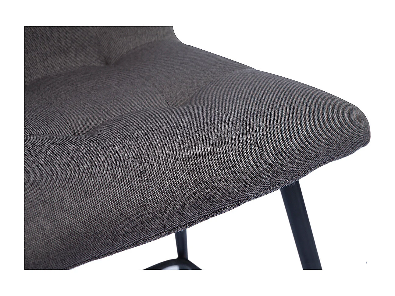 Set de 2 taburetes de cocina de diseño en tela gris y metal 65 cm de altura ESCAPE