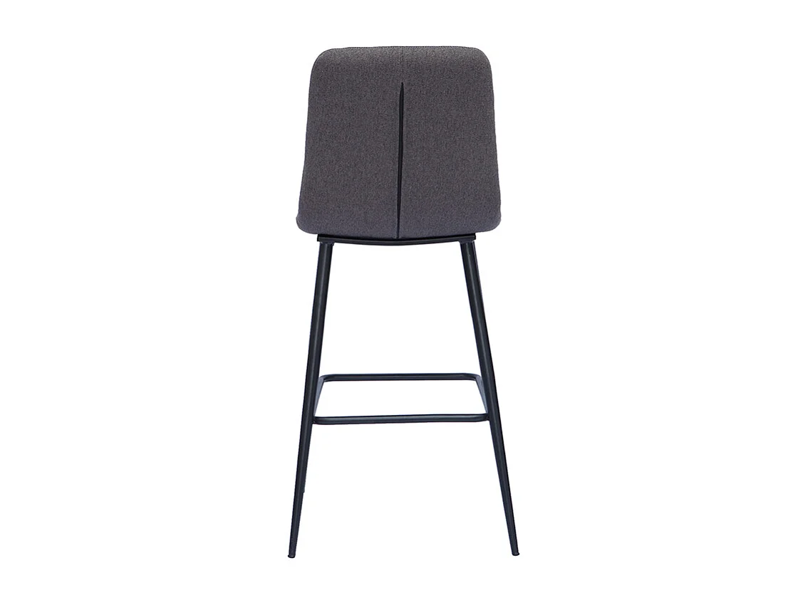 Set de 2 taburetes de cocina de diseño en tela gris y metal 65 cm de altura ESCAPE