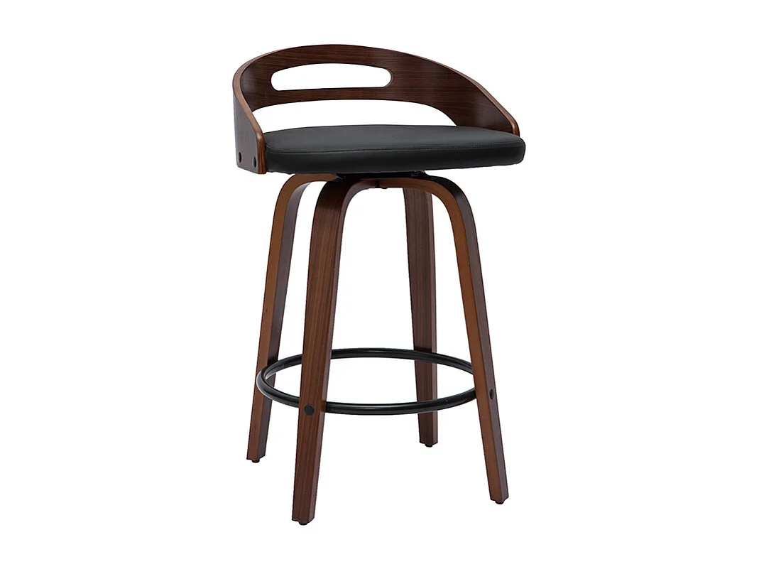 Sgabelli da bar design legno scuro e poliuretano bianco 65 cm (set