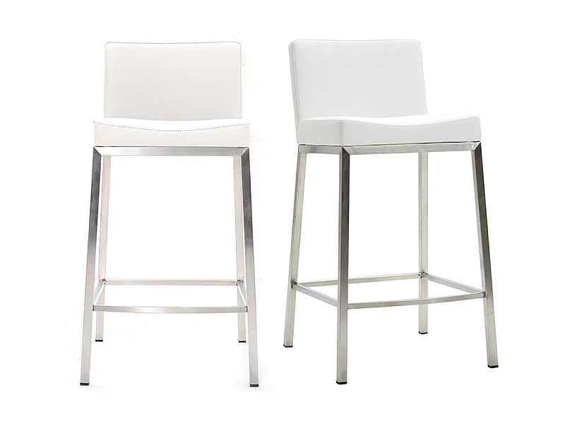 Taburete diseño 66cm blanco lote de 2 EPSILON