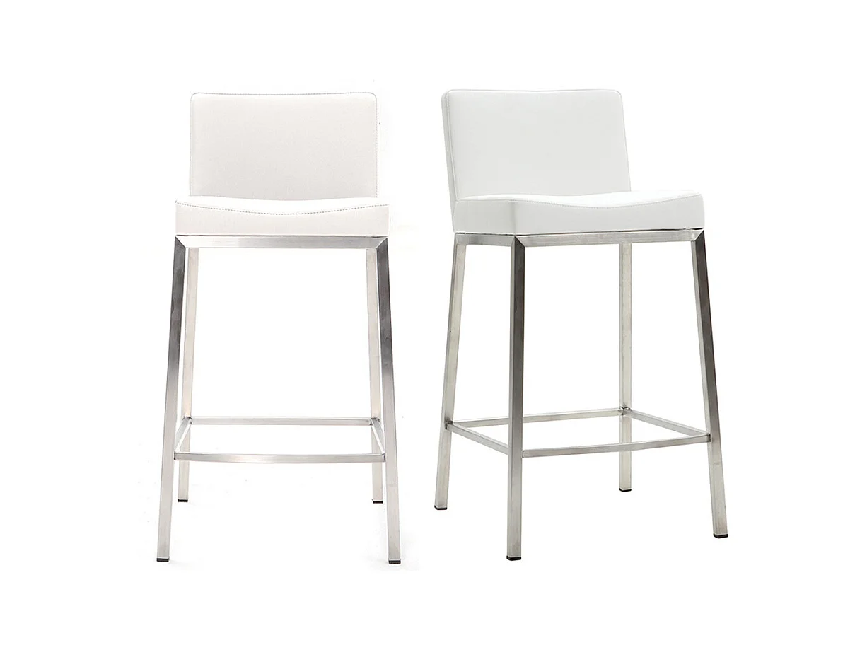 Taburete diseño 66cm blanco lote de 2 EPSILON