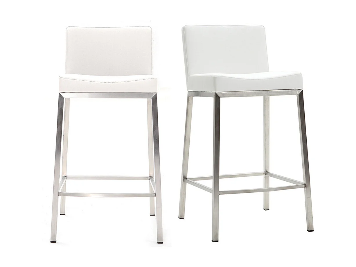 Tabourets design blanc H66 cm (lot de 2) EPSILON