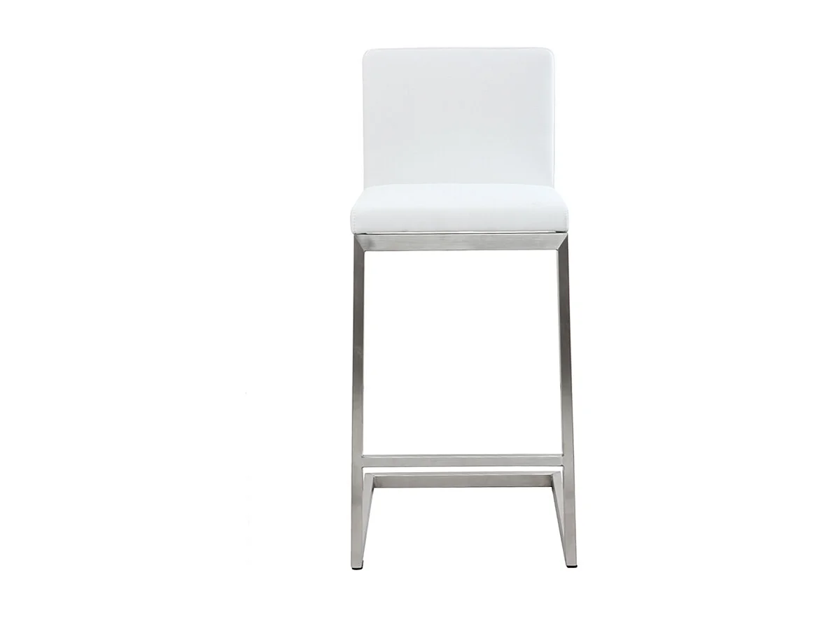 Tabourets de bar design blancs avec pieds métal (lot de 2) STELLAR