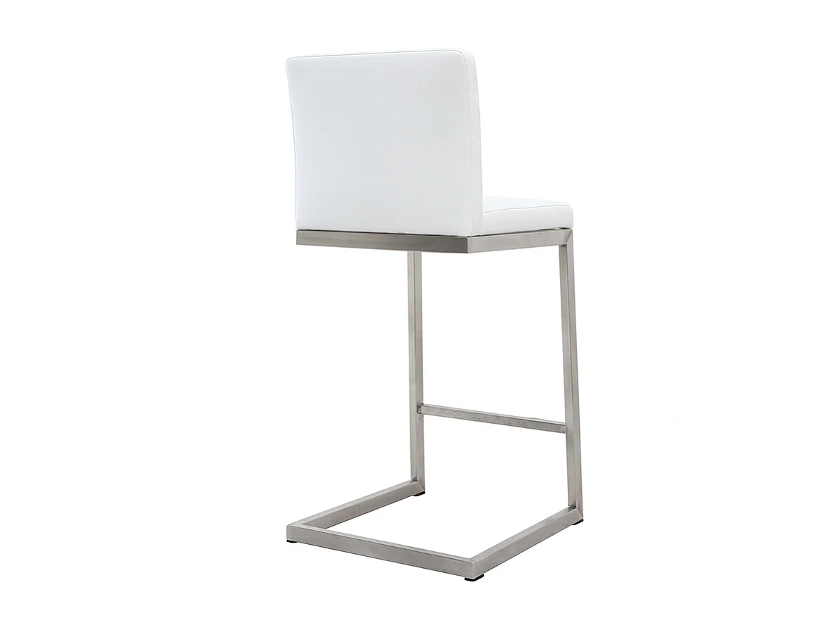 Tabourets de bar design blancs avec pieds métal (lot de 2) STELLAR