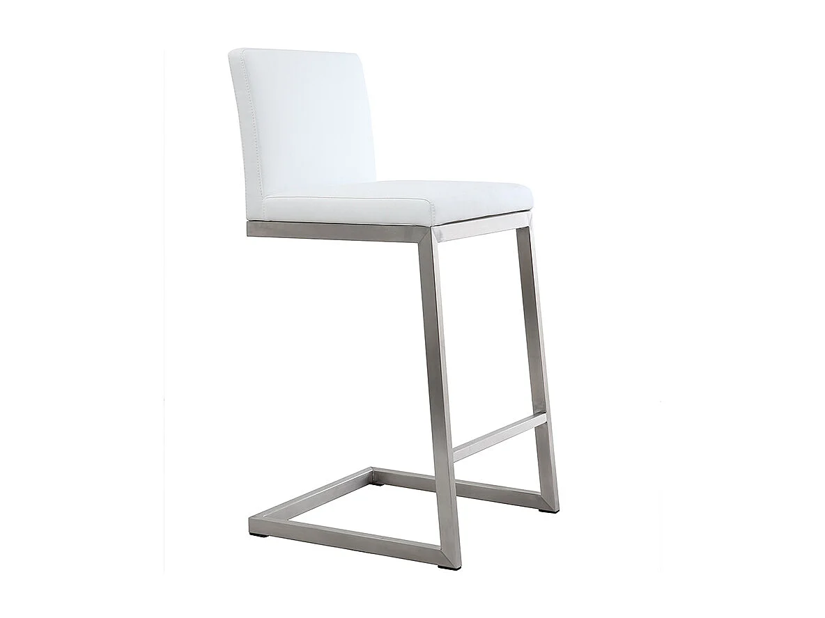 Tabourets de bar design blancs avec pieds métal (lot de 2) STELLAR