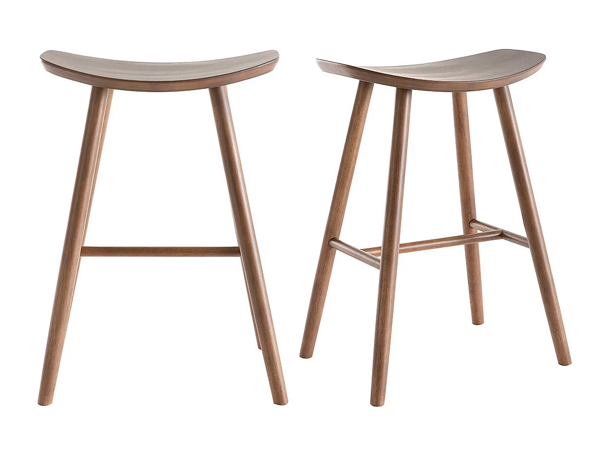 Barhocker walnussfarben H65 cm (2er-Set) DEMORY