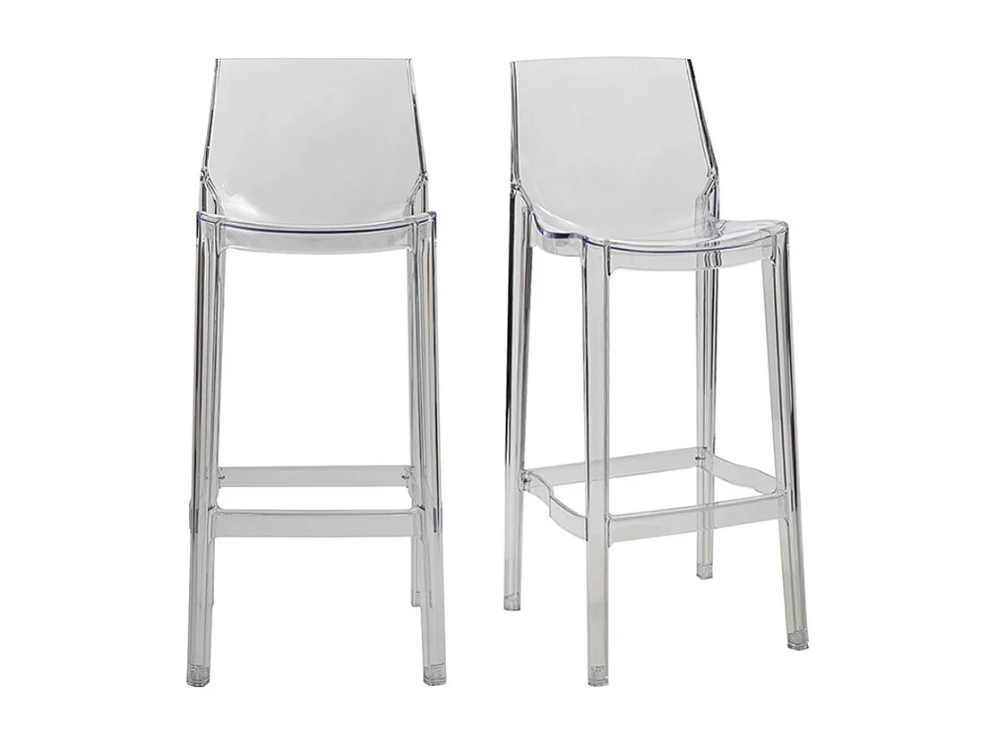 Taburete de bar diseño transparente lote de 2 YLAK