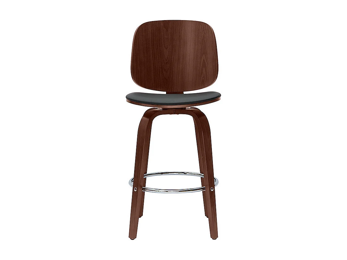 Design-Barhocker drehbar schwarz und dunkles Holz H66 cm (2er-Set) BECK