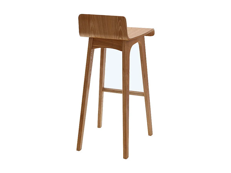 Chaise de bar scandinave en bois clair H75 cm BALTIK