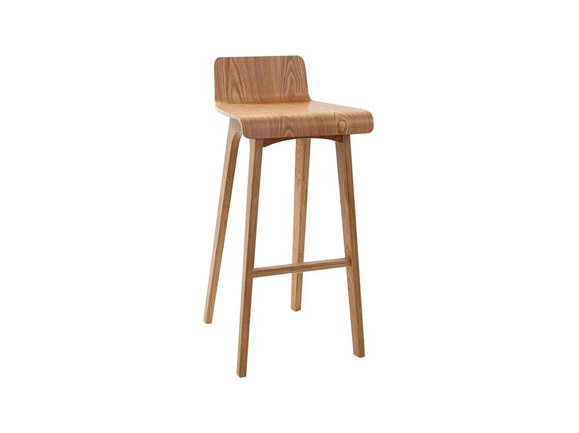 Chaise de bar scandinave en bois clair H75 cm BALTIK