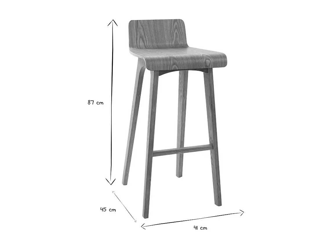 Taburete / silla de bar diseño madera natural escandinavo BALTIK