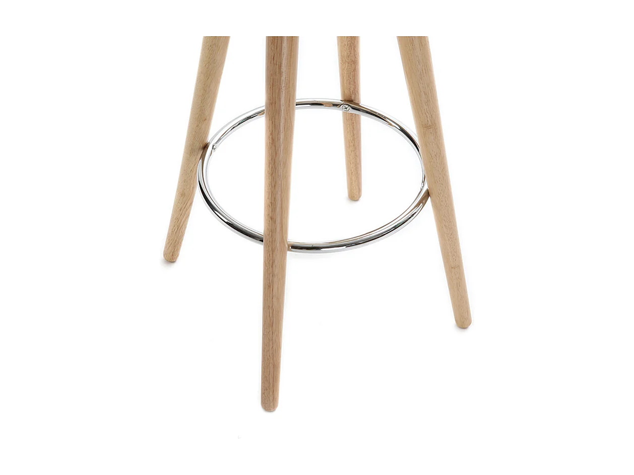 Barhocker skandinavisch 65 cm PU Weiß Beine helles Holz NORDECO