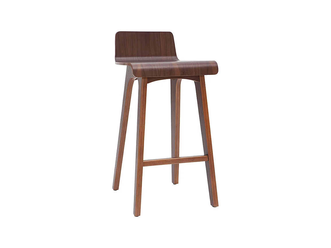 Chaise de bar scandinave bois foncé H65 cm BALTIK