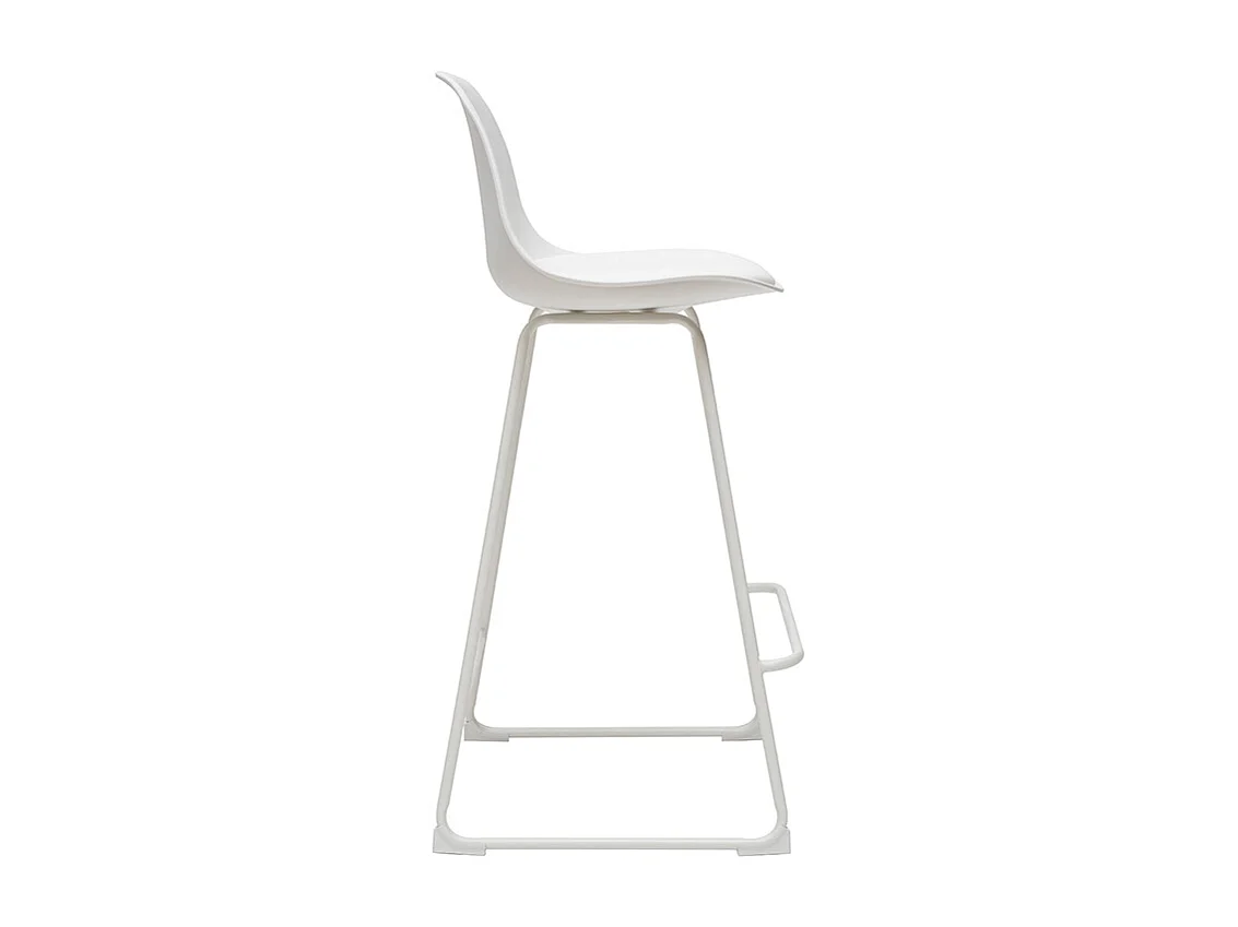 Taburetes de bar modernos blancos patas metal 65 cm (lote de 2) FRANZ