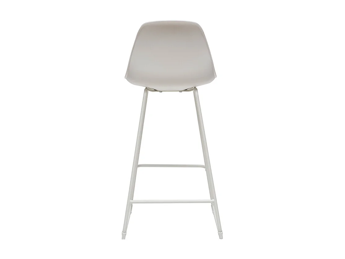 Taburetes de bar modernos blancos patas metal 65 cm (lote de 2) FRANZ
