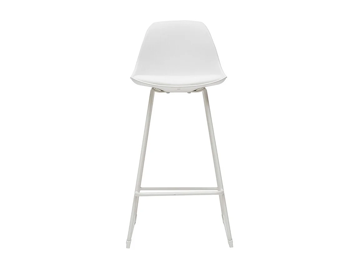 Taburetes de bar modernos blancos patas metal 66 cm (lote de 2) FRANZ