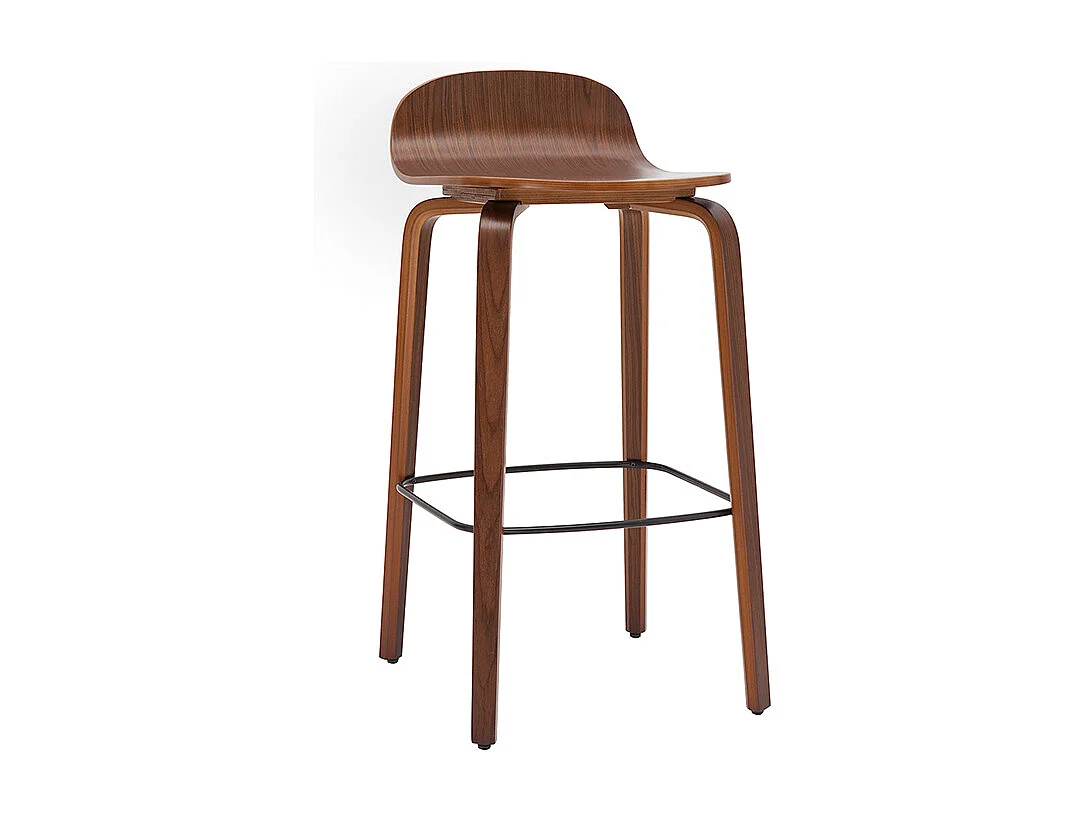 Set de 2 taburetes de cocina vintage de nogal 68 cm OBRA