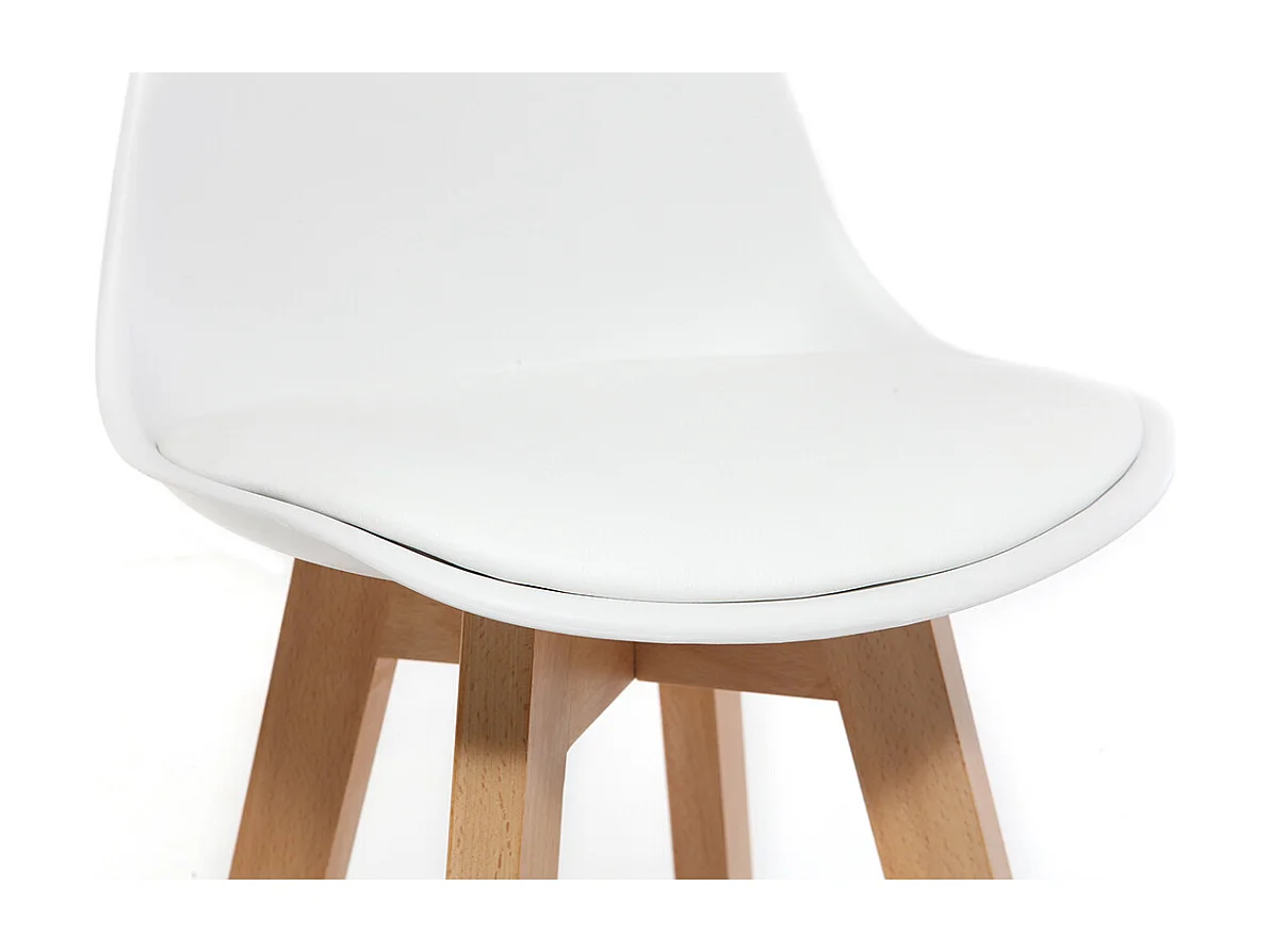 Set di 2 sgabelli design bianco e legno 65cm MINI PAULINE