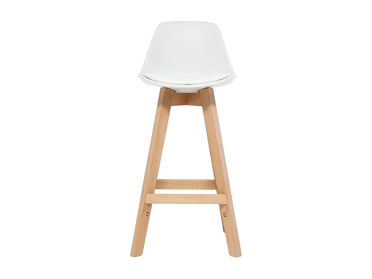 Set di 2 sgabelli design bianco e legno 65cm MINI PAULINE