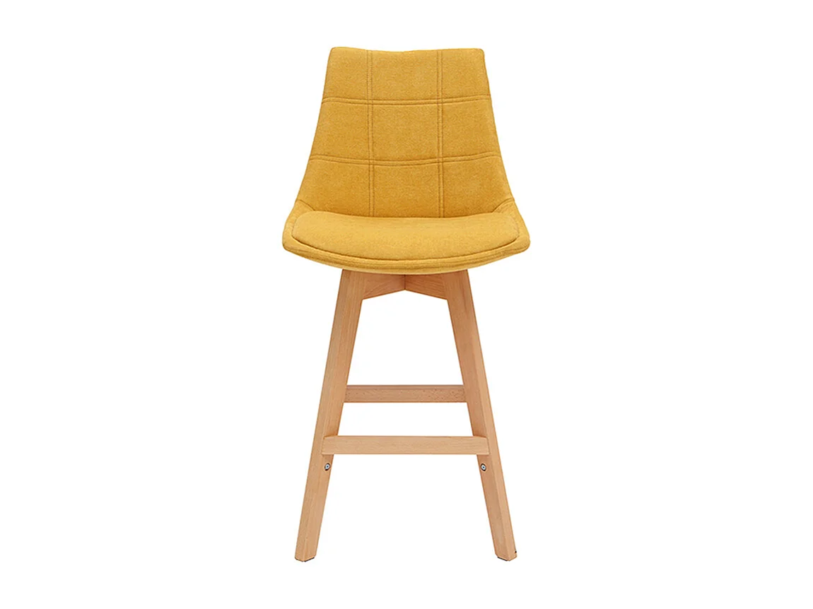 Set di 2 sgabelli da bar scandinavi effetto velluto giallo senape 65 cm MATILDE