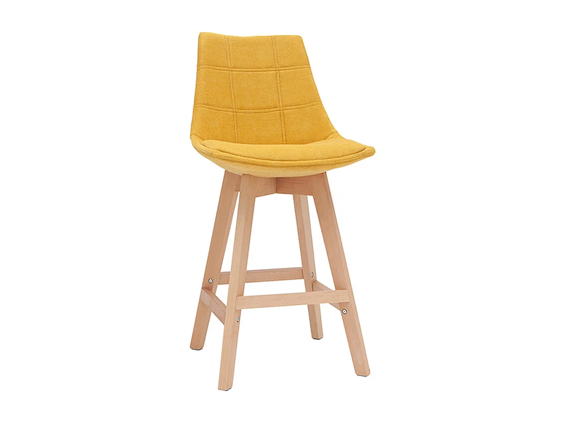 Set di 2 sgabelli da bar scandinavi effetto velluto giallo senape 65 cm MATILDE