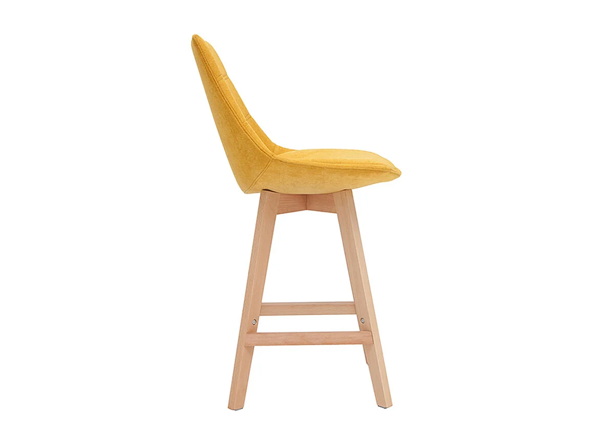 Set di 2 sgabelli da bar scandinavi effetto velluto giallo senape 65 cm MATILDE