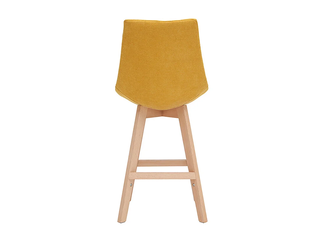 Set di 2 sgabelli da bar scandinavi effetto velluto giallo senape 65 cm MATILDE