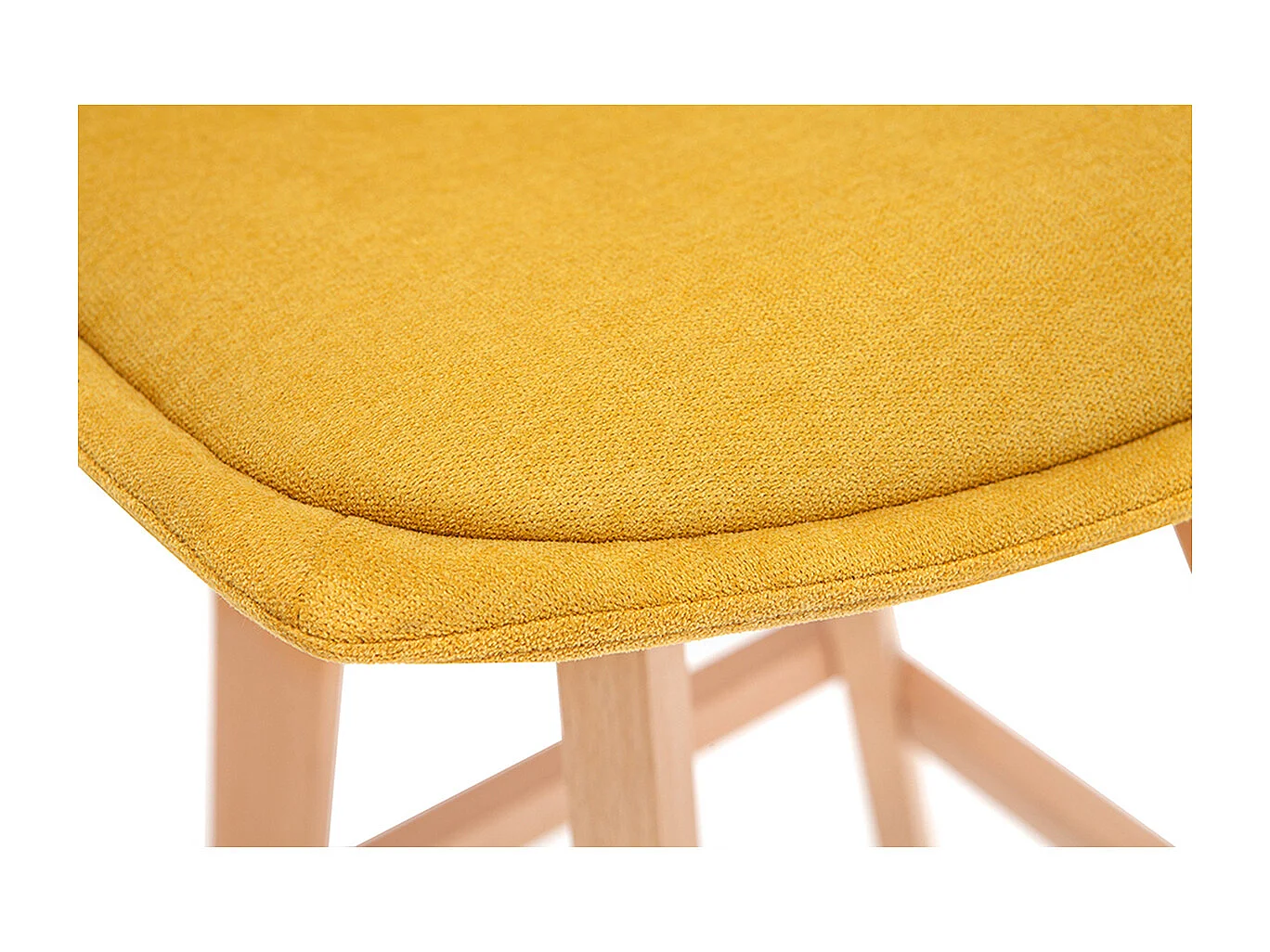 Set di 2 sgabelli da bar scandinavi effetto velluto giallo senape 65 cm MATILDE