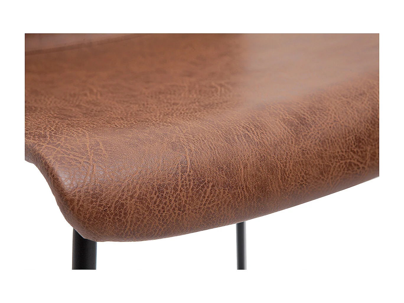 Tabourets de bar fixes marron aspect vieilli et métal noir H65 cm (lot de 2) HAROLD