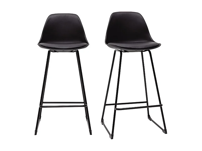 Set di 2 sgabelli da bar design neri piedi metallo 65 cm FRANZ