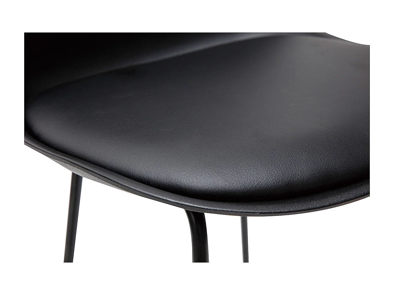 Tabourets de bar design noirs pieds métal H66 cm (lot de 2) FRANZ