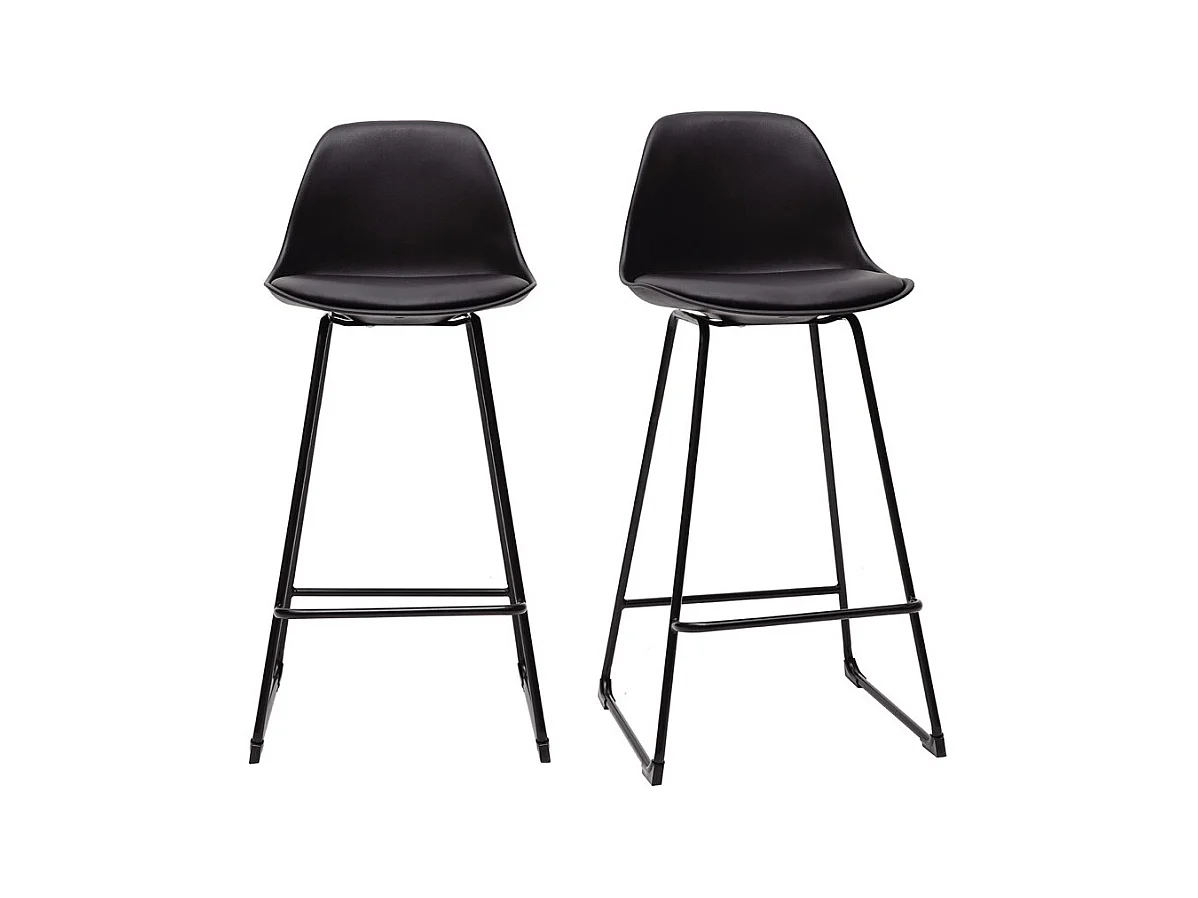 Schwarze Designer-Barhocker mit Metallbeinen 65 cm (2er-Set) FRANZ
