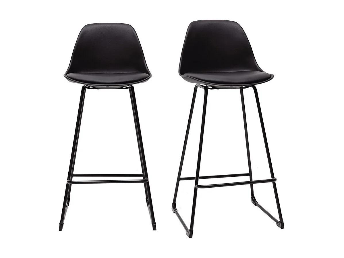 Schwarze Designer-Barhocker mit Metallbeinen 66 cm (2er-Set) FRANZ