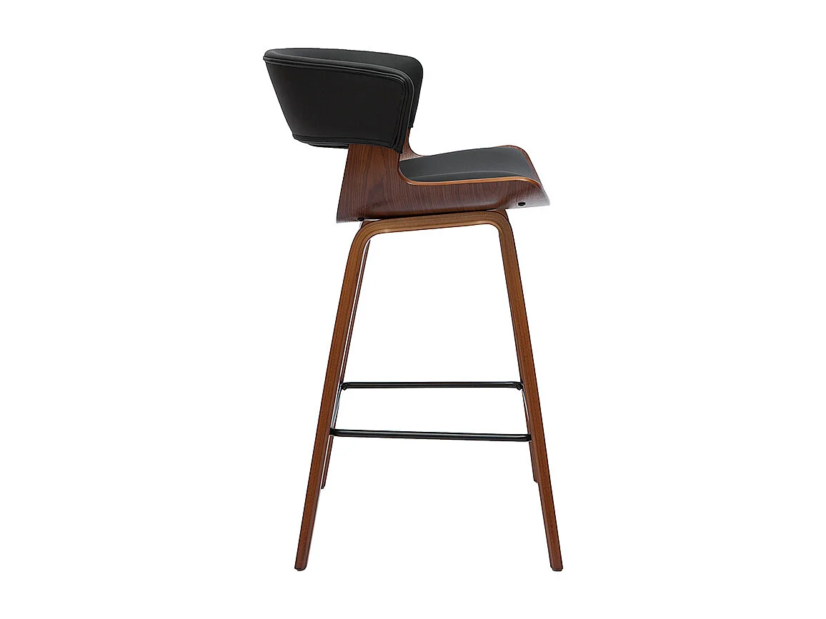 Design-Barhocker schwarz mit dunklem Holz H 65 cm (2er-Set) SYRAH